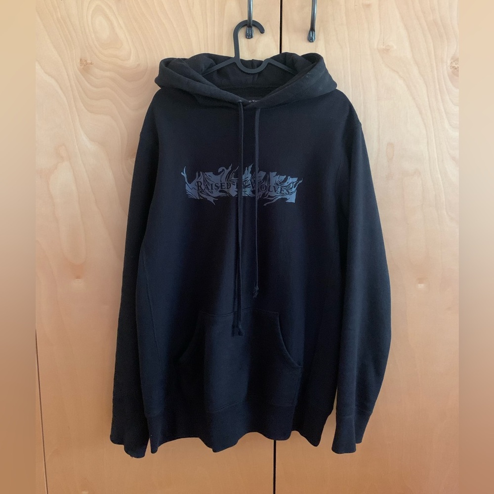 Raised By Wolves Black Hoodie - Men’s Black Hoodie, Cotton, Size Medium,
